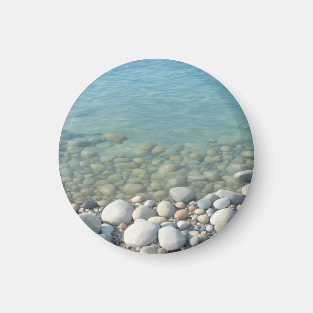 Imán Playa Stones Bella Naturaleza Mar Pebbles Shore (Frente)