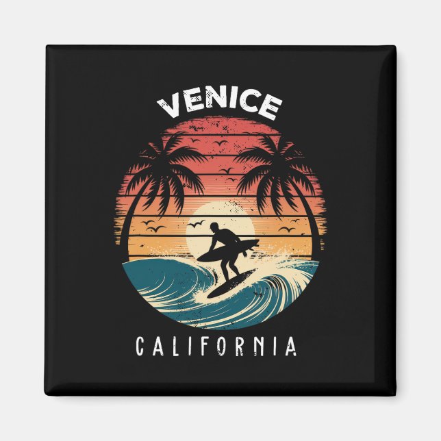 Imán Playa Venice California olas de tabla de surf Play (Frente)