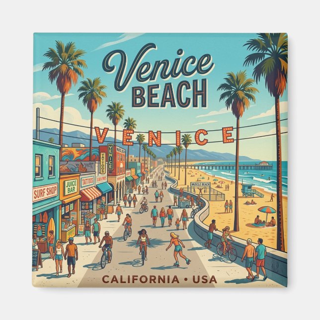Imán Playa Venice USA (Frente)