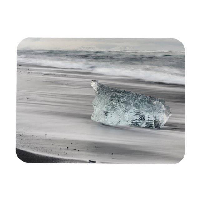 Imán Playa volcánica negra | Parque nacional Vatnajokul (Horizontal)