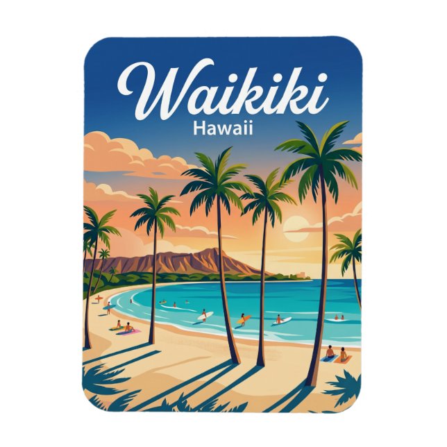 Imán Playa Waikiki EE. UU. (Vertical)