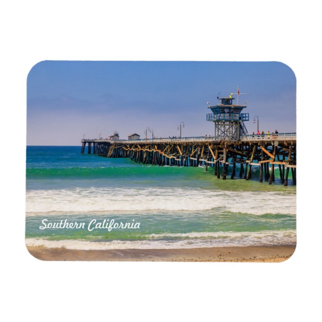 Imán Playa y muelle del sur de California en San Clemen (Horizontal)