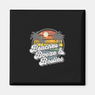 Imán Playas, alcohol y amigas divertidas camiseta retro