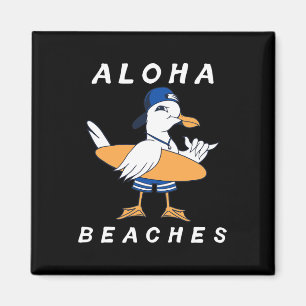 Imán Playas Aloha GavioTA divertida Camiseta de playa a