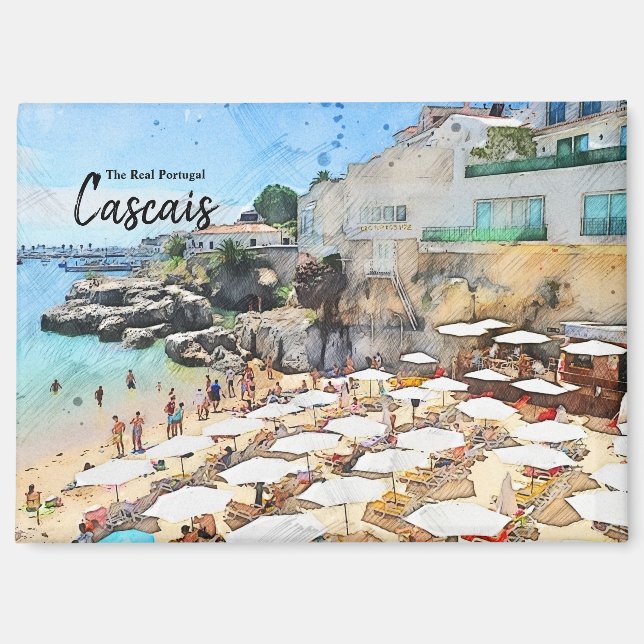 Imán Playas de Cascais, Portugal Postcard (Anverso)