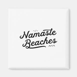 Imán Playas de Namaste Cute Graciosas Olas De Yoga En V