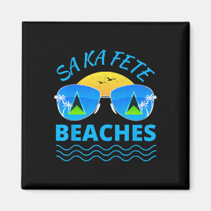 Imán Playas de Sa Ka Fete - Bandera de Santa Lucía Sung