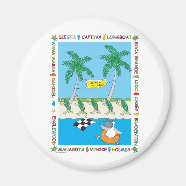 Imán Playas de tortuga - Costa del Golfo de Florida (Frente)