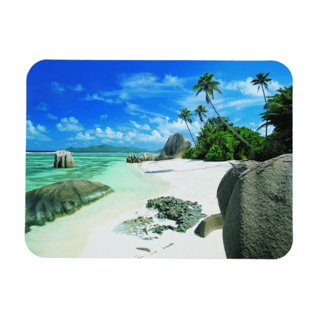 Imán Playas tropicales | Isla de la Digue (Horizontal)