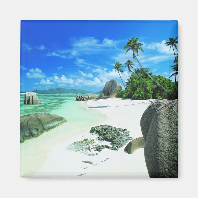 Imán Playas tropicales | Isla de la Digue (Frente)