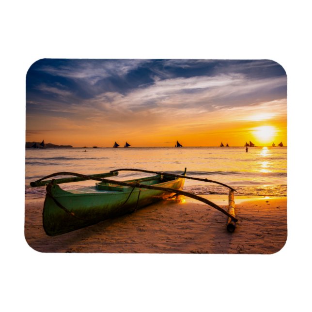 Imán Playas tropicales | Playa Blanca de Boracay (Horizontal)