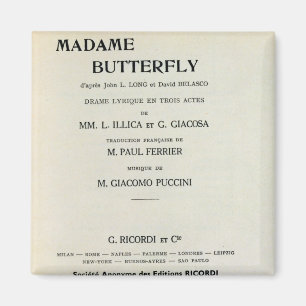 Imán Playbill para Madame Butterfly de Giacomo