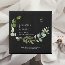 Plaza Boda Eucalyptus B/W Guardar la fecha