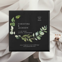 Imán Plaza Boda Eucalyptus B/W Guardar la fecha