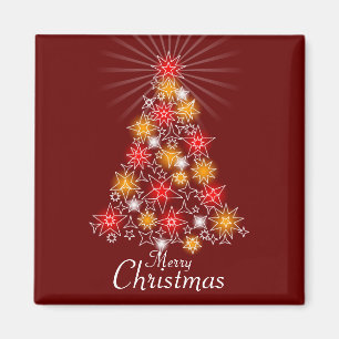 Imán Plaza de Árbol de Navidad Estrella Roja y Gold