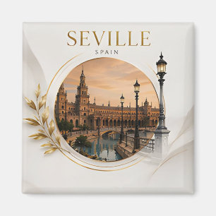 Imán 🌺 Plaza de España de Sevilla Viaja por España 🇪�