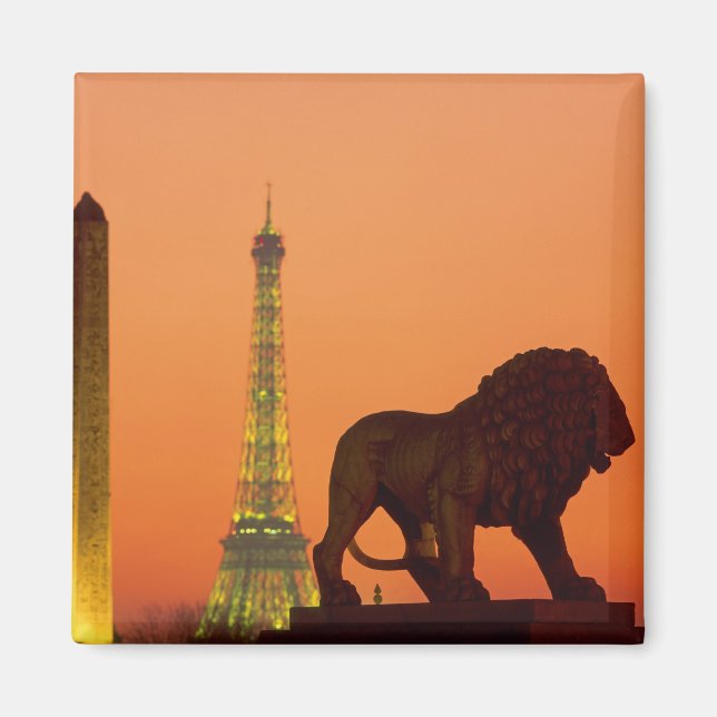 Imán Plaza de la Concordia; Torre Eiffel; Obelisco; (Frente)