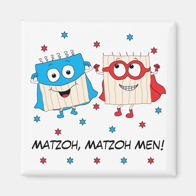 Imán Plaza de la Pascua de Magnet "Matzoh Men" (Frente)