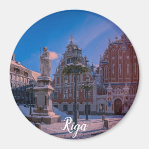 Imán Plaza del ayuntamiento de Riga en la plaza de invi