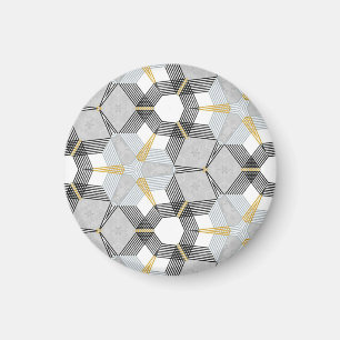 Imán Plaza hexagonal colorida: caleidoscopio geométrico