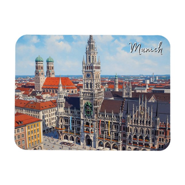 Imán Plaza Marienplatz Múnich Alemania (Horizontal)