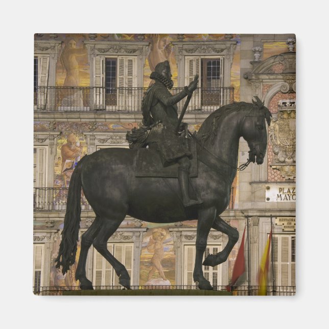 Imán Plaza Mayor con estatua de Filipe III, Madrid, (Frente)