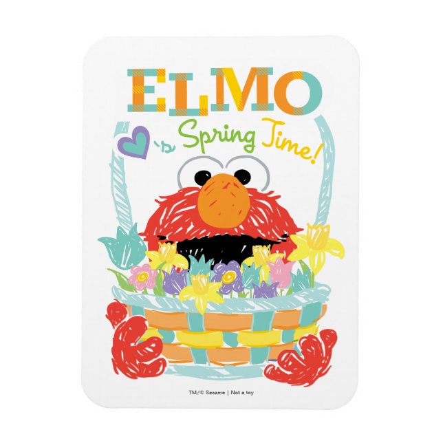 Imán Plaza Sésamo - Elmo | Hora de primavera (Vertical)