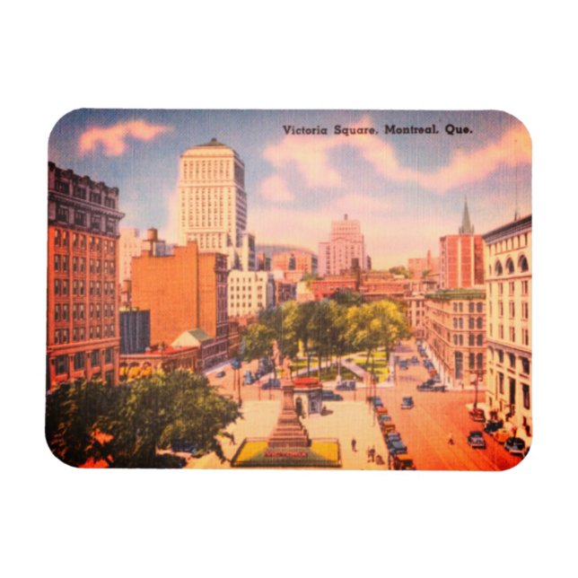 Imán Plaza Victoria Vintage, Montreal, Quebec, Canadá (Horizontal)