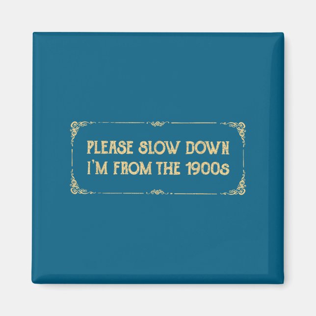 Imán Please Slow Down I'm From The 1900s Funny Quote Vi (Frente)