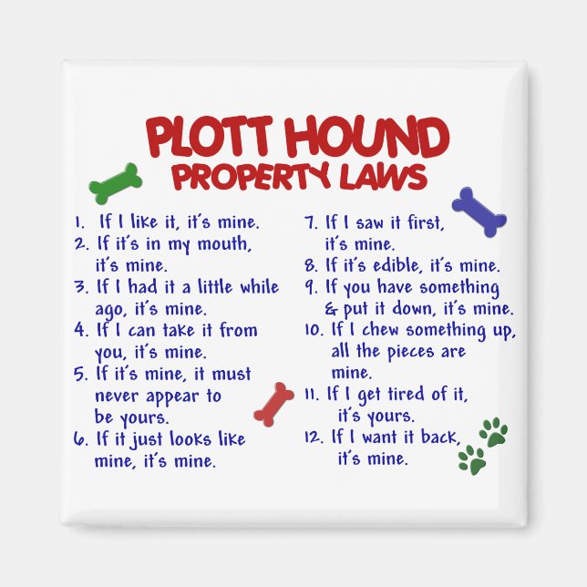 Imán PLOTT HOUND Property Laws 2 (Frente)