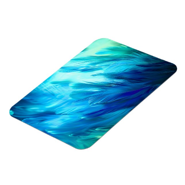 Imán Pluma abstracta verde azul (Lado Izquierdo)