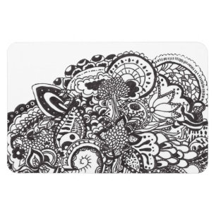 Imán Pluma abstracta y doodle de tinta