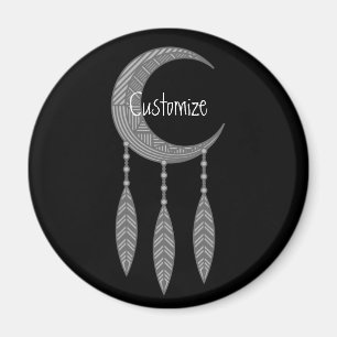 Imán Pluma de luna media luna plateada Thunder_Cove