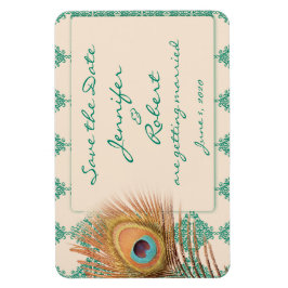 Imán Pluma de pavo real en mosaico marroquí Verde azula