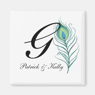 Imán Pluma elegante del pavo real de DIY