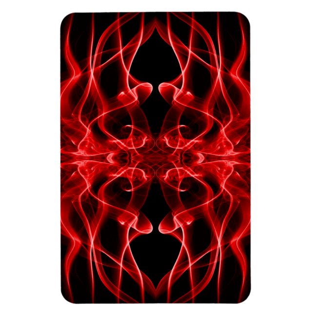 Imán Plumas de Humo Rojo sobre Negro (Vertical)