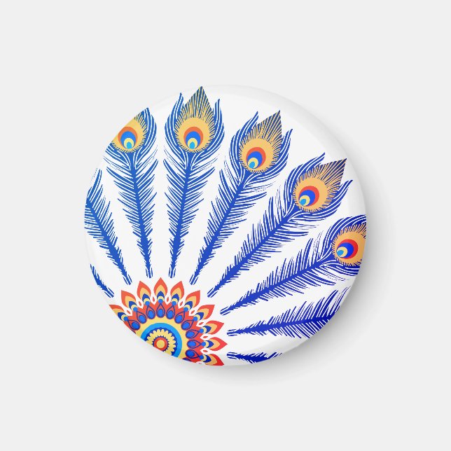 Imán Plumas de pavo real  (Frente)
