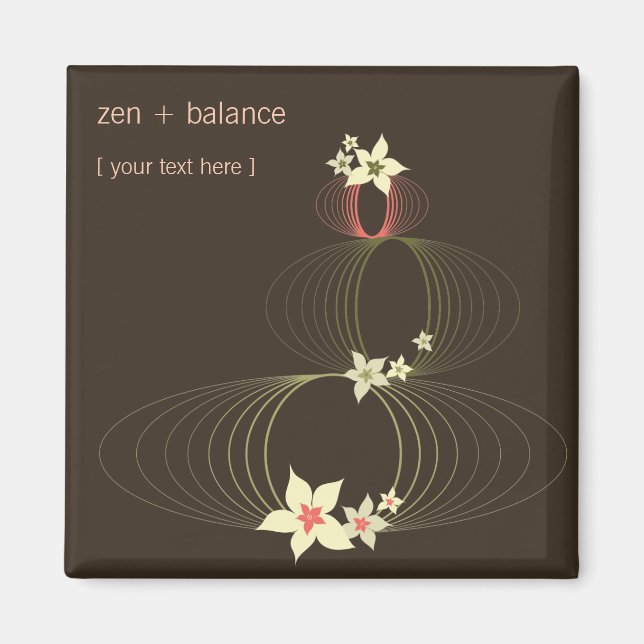 Imán Plumeria rosada Frangipani Moda Ikebana Zen (Frente)