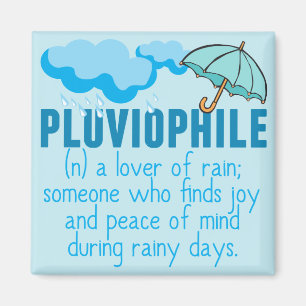 Imán Pluviophiophile Rain Lover Bonito Blue Umbrella