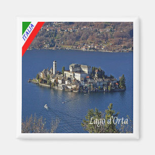 Imán PMT022 LAKE ORTA, Piamonte, Italia, Fridge