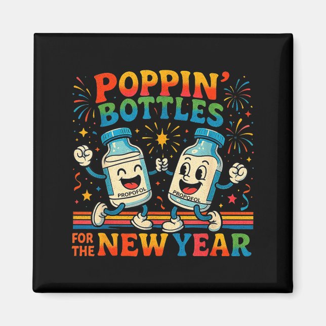 Imán Pn’ Bottles For The New Year Funny Nurse Medical G (Frente)