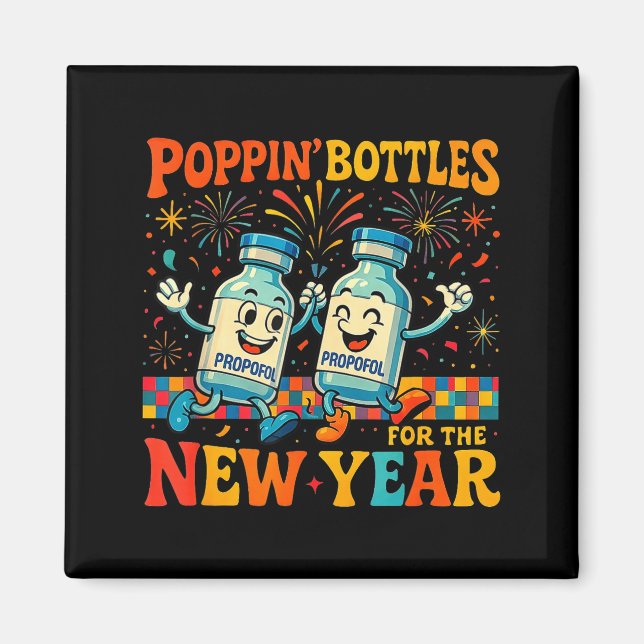 Imán Pn’ Bottles For The New Year Funny Nurse Medical G (Frente)