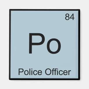 Imán Po - Oficial De Policía Símbolo De Elemento Químic