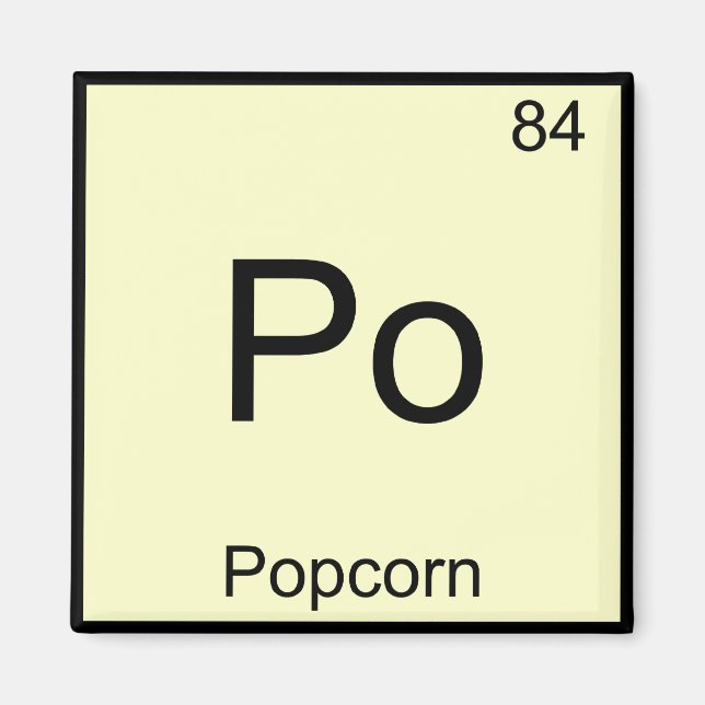 Imán Po - Popcorn Funny Chemistry Element Symbol Tee (Frente)