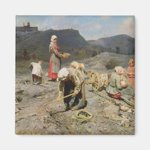 Imán Pobres reuniendo carbón