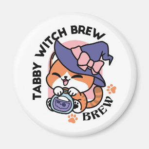 Imán Poción de Bruja Atigrada – Diseño de Gato de Hallo