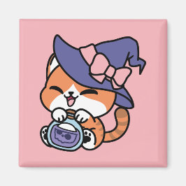 Imán Poción de Bruja Atigrada – Diseño de Gato de Hallo