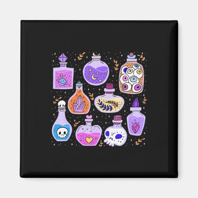 Imán Pociones mágicas Botellas Brujería Impresión de Ha (Frente)