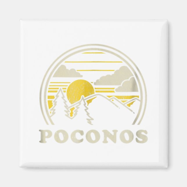Imán Poconos Pennsylvania PA T Shirt Vintage Senderismo (Frente)
