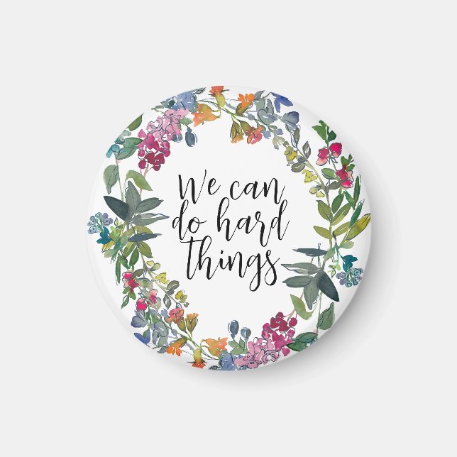 Imán Podemos hacer cosas difíciles, Inspiradora cita mo (Frente)